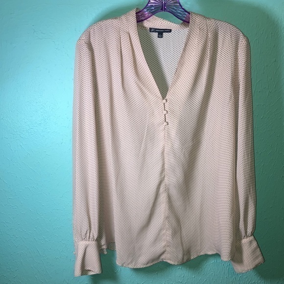 Adrianna Papell Tops - Adriana Papell pink polka dot blouse